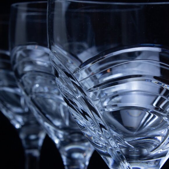 Rogaska Maestro Crystal Water Goblets With Elegant Etched Design - Set Of 3 - Picture 4 of 9